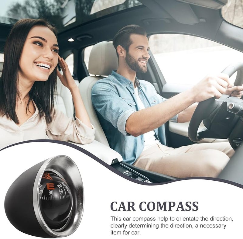 HYTROVE بوصلة سوداء لتثبيت لوحة القيادة في السيارة للطرق الوعرة والدفع الرباعي والعربات المنزلية والملاحة البحرية - Image 4